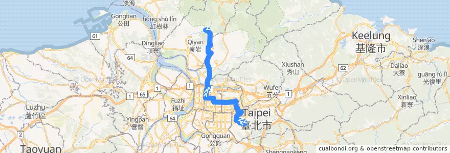 Mapa del recorrido 臺北市 612 松德站-大同之家 (往程) de la línea  en Taipei.