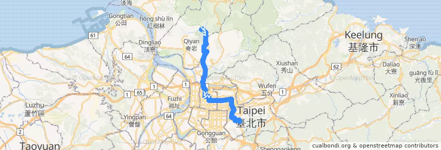 Mapa del recorrido 臺北市 612 松德站-大同之家 (返程) de la línea  en تایپه.