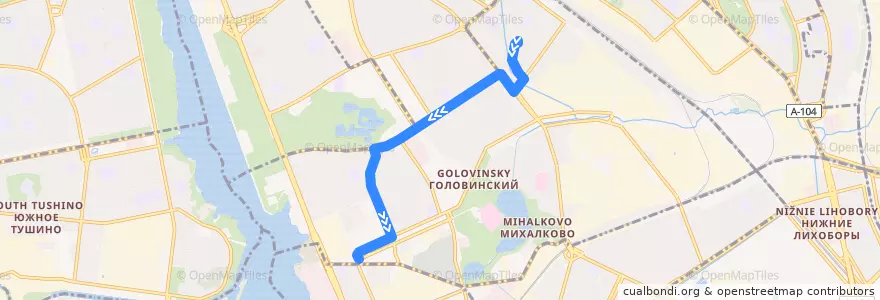 Mapa del recorrido Автобус №70: Сенежская улица - метро "Водный Стадион" de la línea  en Головинский район.