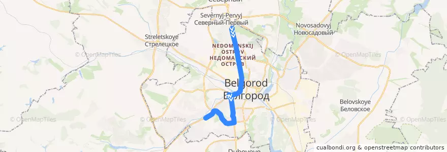 Mapa del recorrido Троллейбус 16 Аэропорт - Ворошилова de la línea  en городской округ Белгород.