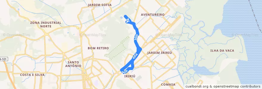 Mapa del recorrido Engelberto Otto Hagemann / Iririú de la línea  en Joinville.
