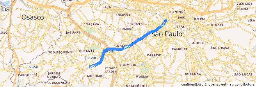 Mapa del recorrido Linha 4 - Amarela: São Paulo – Morumbi → Luz de la línea  en 聖保羅.
