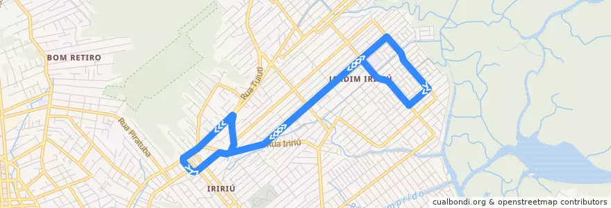 Mapa del recorrido Jardim Iririú de la línea  en ジョインヴィレ.