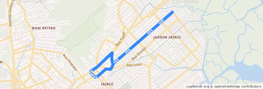 Mapa del recorrido Portinho de la línea  en Joinville.