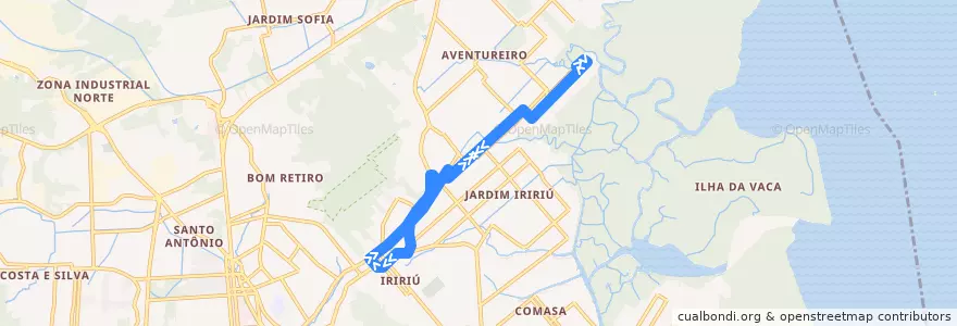 Mapa del recorrido Parque Joinville de la línea  en Joinville.