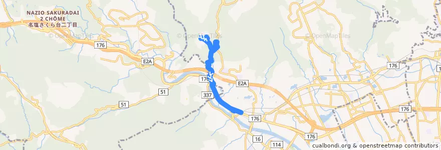 Mapa del recorrido 30: 長尾山霊園→宝塚 de la línea  en 宝塚市.