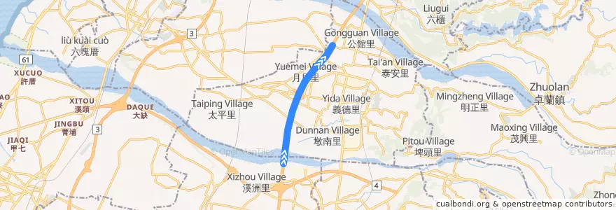 Mapa del recorrido 9010 台中-新竹 de la línea  en 后里區.