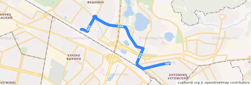 Mapa del recorrido Автобус №747: улица Камова - метро "Выхино" de la línea  en Восточный административный округ.