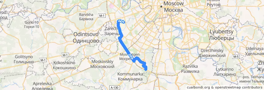 Mapa del recorrido Автобус 781: улица Генерала Дорохова - проезд Карамзина de la línea  en Moskau.