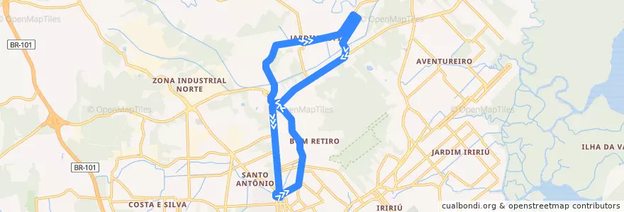 Mapa del recorrido Jardim Sofia - Circular de la línea  en ジョインヴィレ.