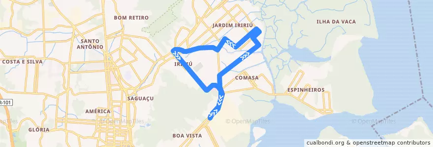 Mapa del recorrido Circular Itambé de la línea  en Joinville.