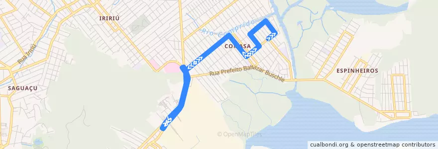 Mapa del recorrido Praia Grande de la línea  en Joinville.