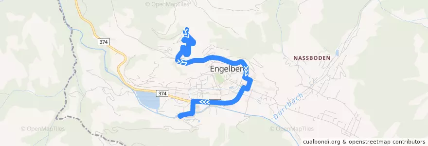 Mapa del recorrido Bus 4: Talstation Titlis => Fellenrüti de la línea  en Engelberg.