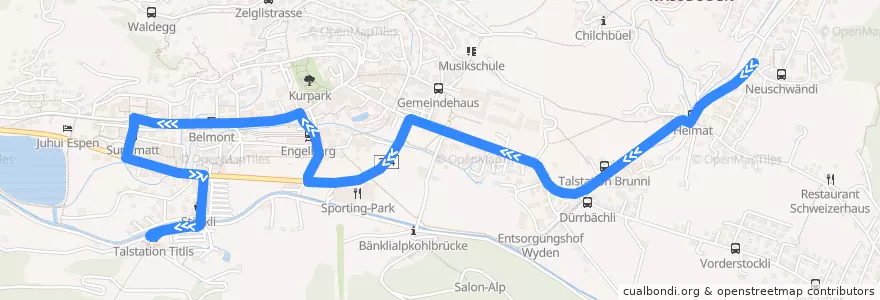 Mapa del recorrido Bus 5: Talstation Titlis => Neuschwändi de la línea  en Engelberg.