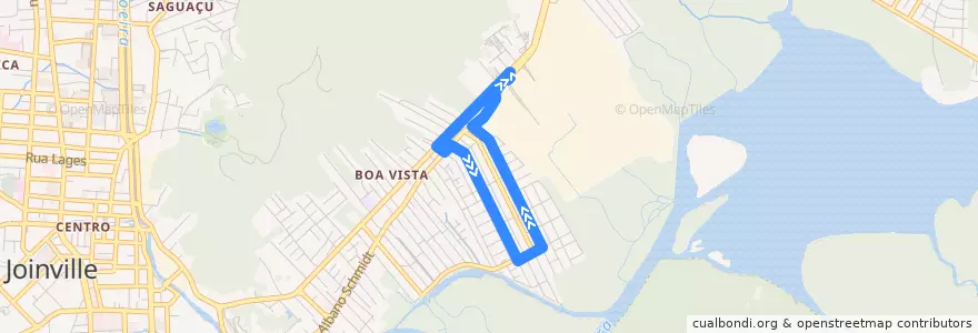 Mapa del recorrido Góes Monteiro Circular de la línea  en Joinville.