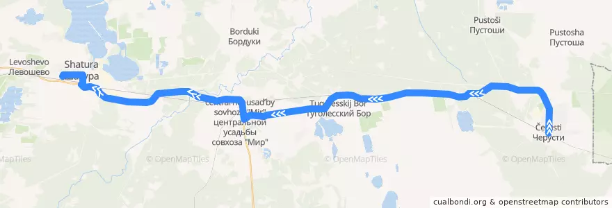 Mapa del recorrido Автобус №35: Черусти - Шатура de la línea  en Shatursky District.