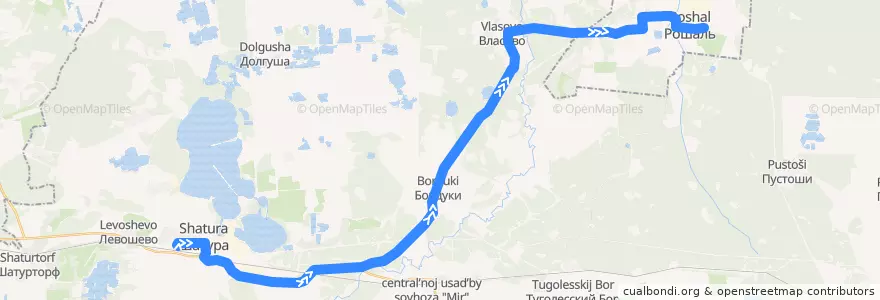 Mapa del recorrido Автобус №26: Шатура - Рошаль de la línea  en городской округ Шатура.