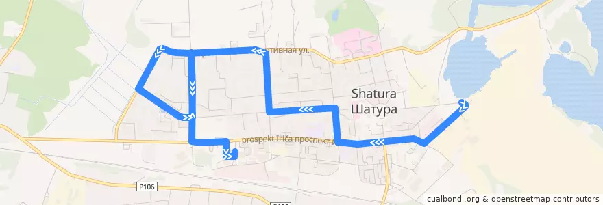 Mapa del recorrido Автобус №5: ГРЭС №5 - пр. Борзова de la línea  en городской округ Шатура.