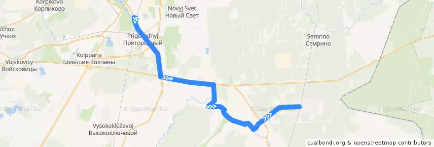 Mapa del recorrido Автобус № 538: Гатчина, Варшавский вокзал => Сусанино de la línea  en Гатчинский район.