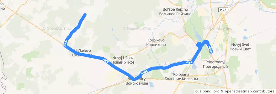 Mapa del recorrido Автобус № 542: Гатчина, Варшавский вокзал => Туганицы de la línea  en Гатчинский район.