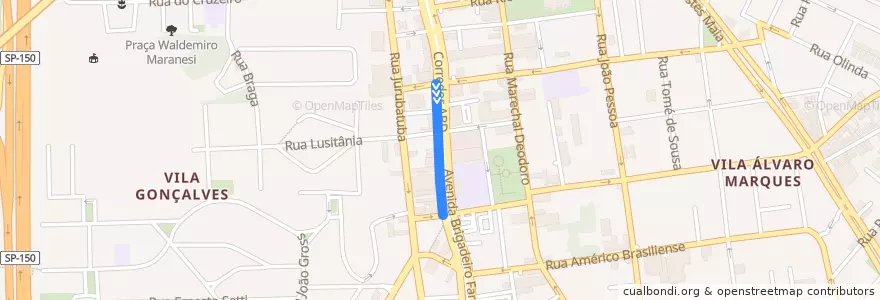 Mapa del recorrido 06:Santa Filomena => Jardim Tupã de la línea  en São Bernardo do Campo.