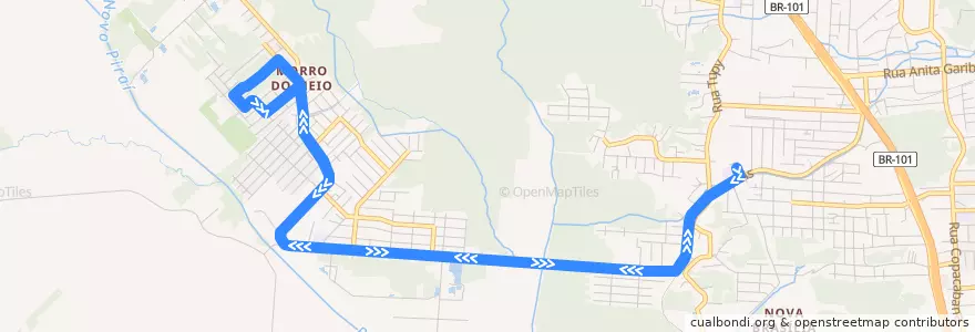 Mapa del recorrido Morro do Meio Circular de la línea  en Joinville.