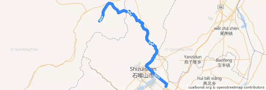 Mapa del recorrido 平汝铁路 de la línea  en Cina.
