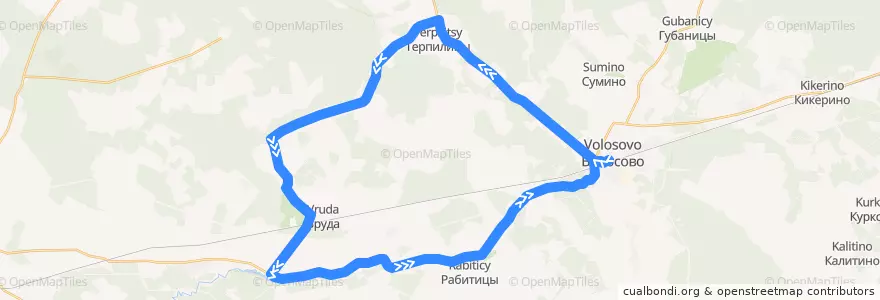 Mapa del recorrido Автобус № 30: Волосово => Волосово de la línea  en Волосовский район.