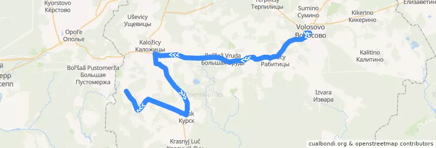 Mapa del recorrido Автобус № 41: Волосово => Беседа de la línea  en Большеврудское сельское поселение.