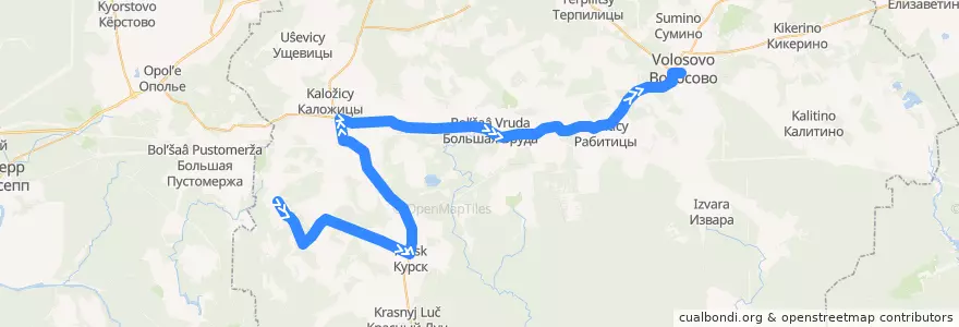 Mapa del recorrido Автобус № 41: Беседа => Волосово de la línea  en Большеврудское сельское поселение.