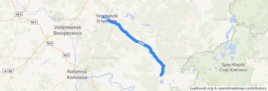 Mapa del recorrido Автобус: № 26 «Егорьевск (автовокзал) - Полбино - Радовицы (Первый посёлок)» de la línea  en городской округ Егорьевск.