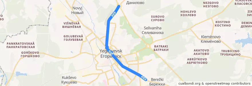 Mapa del recorrido Автобус: № 7 «Владимирская улица - Дорожный участок» de la línea  en городской округ Егорьевск.