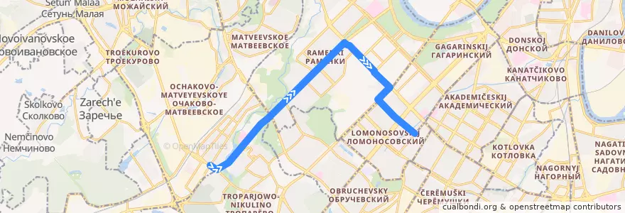 Mapa del recorrido Автобус 47: Озёрная улица - Улица Вавилова de la línea  en Moskau.