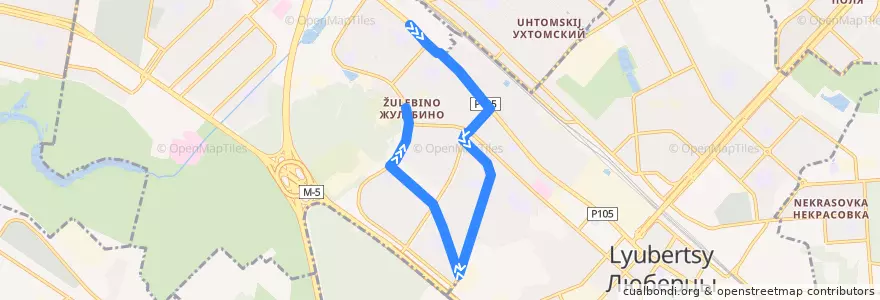 Mapa del recorrido Автобус №669: Метро "Лермонтовский проспект" - 2-й микрорайон Жулебина de la línea  en Centraal Federaal District.