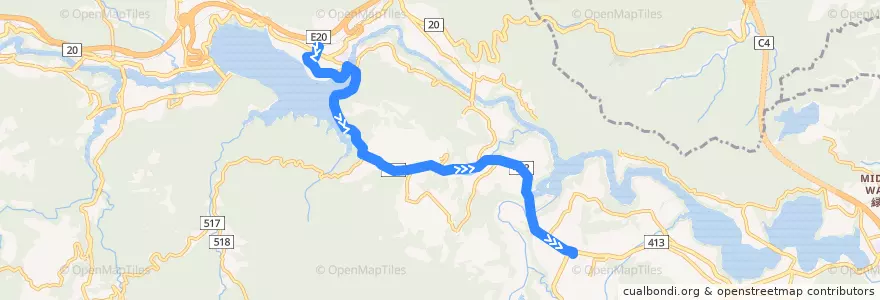 Mapa del recorrido 相模湖21系統 de la línea  en 緑区.