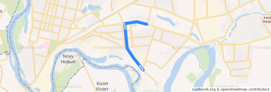 Mapa del recorrido Трамвай №12 "улица Димитрова - Восточное депо (Кольцевой)" de la línea  en городской округ Краснодар.