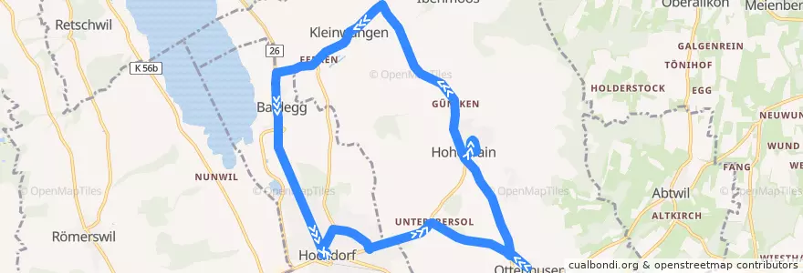 Mapa del recorrido Bus 101: Hochdorf - Hohenrain - Ottenhusen - Hochdorf de la línea  en Luzern.
