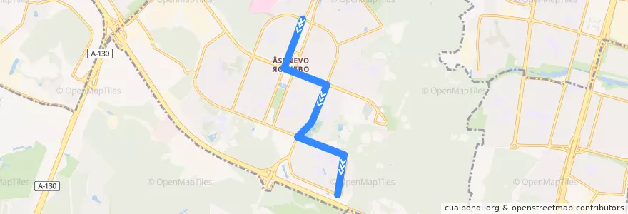 Mapa del recorrido Автобус №769: Литовский бульвар - проезд Карамзина de la línea  en район Ясенево.