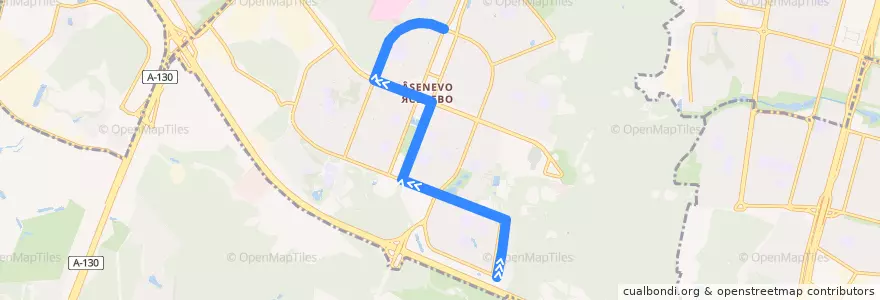 Mapa del recorrido Автобус №769: проезд Карамзина - Литовский бульвар de la línea  en район Ясенево.