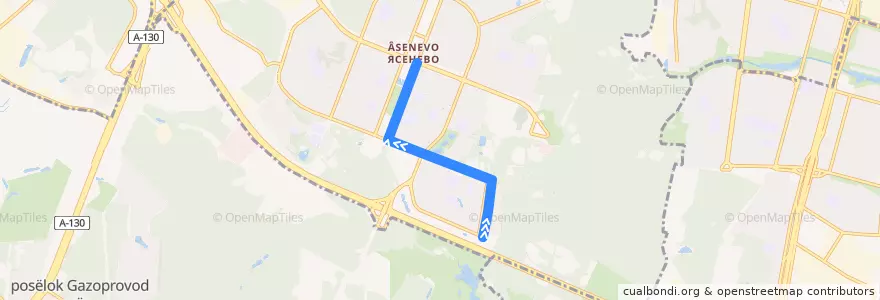 Mapa del recorrido Автобус №769к: проезд Карамзина - метро "Ясенево" de la línea  en район Ясенево.