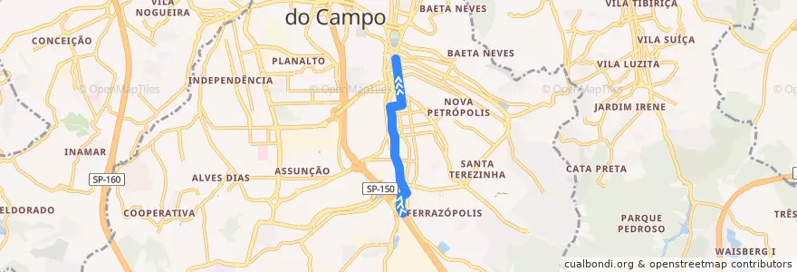 Mapa del recorrido 06: Balsa => Paço de la línea  en São Bernardo do Campo.