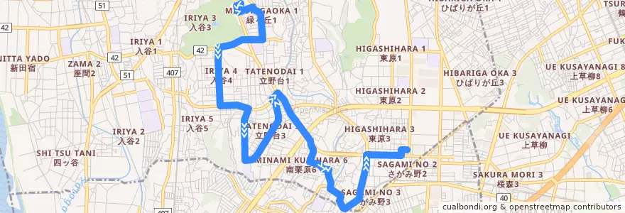 Mapa del recorrido さがみ野コース de la línea  en 神奈川県.