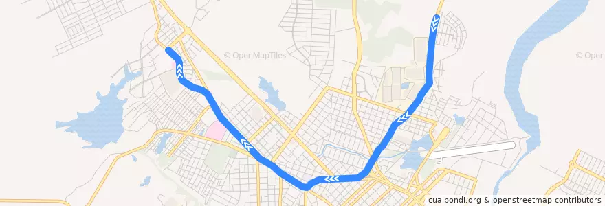 Mapa del recorrido Linha Norte (Novo Recanto->Cohab III) de la línea  en Sobral.