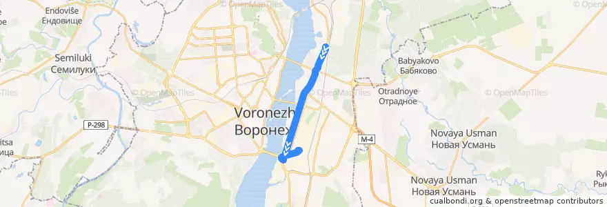 Mapa del recorrido Троллейбус №11: Школа - ВАСО de la línea  en городской округ Воронеж.