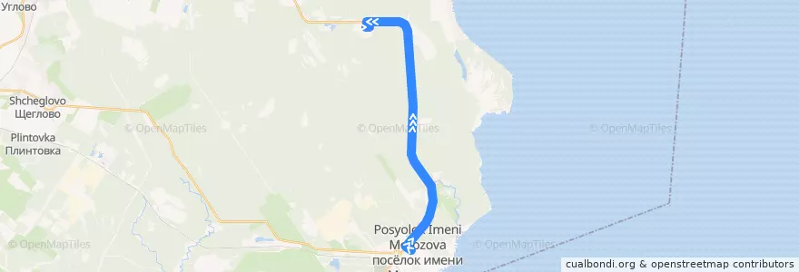 Mapa del recorrido Автобус № 609: посёлок имени Морозова => Ваганово - 2 de la línea  en Всеволожский район.