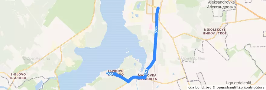 Mapa del recorrido Автобус №48: Таврово - Машмет de la línea  en Voronezh.