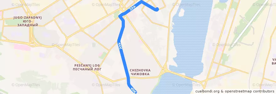 Mapa del recorrido Автобус №5а: Институт "МЧС" - Бульвар Победы de la línea  en Voronezh.