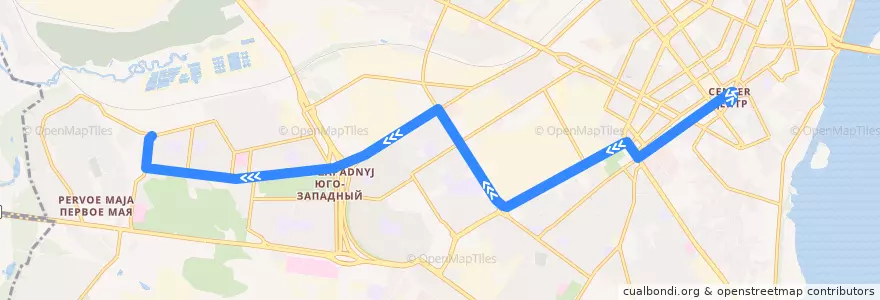 Mapa del recorrido Автобус №27Н: Кольцовская - Перхоровича de la línea  en городской округ Воронеж.
