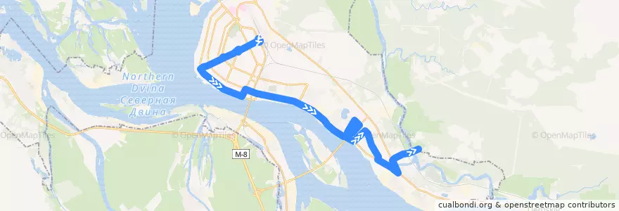 Mapa del recorrido Автобус 41 de la línea  en アルハンゲリスク管区.