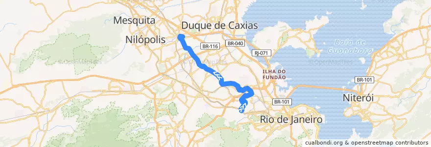 Mapa del recorrido Ônibus 687 - Pavuna → Méier de la línea  en Río de Janeiro.